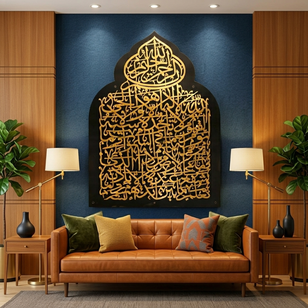 Ayat-ul-Kursi Grand Calligraphy Panel (24 x 48 Inches)